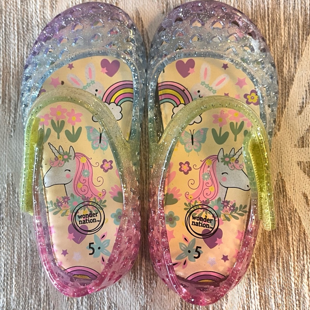 Wonder Nation Purple and Pink Sandals with Butterfly Design